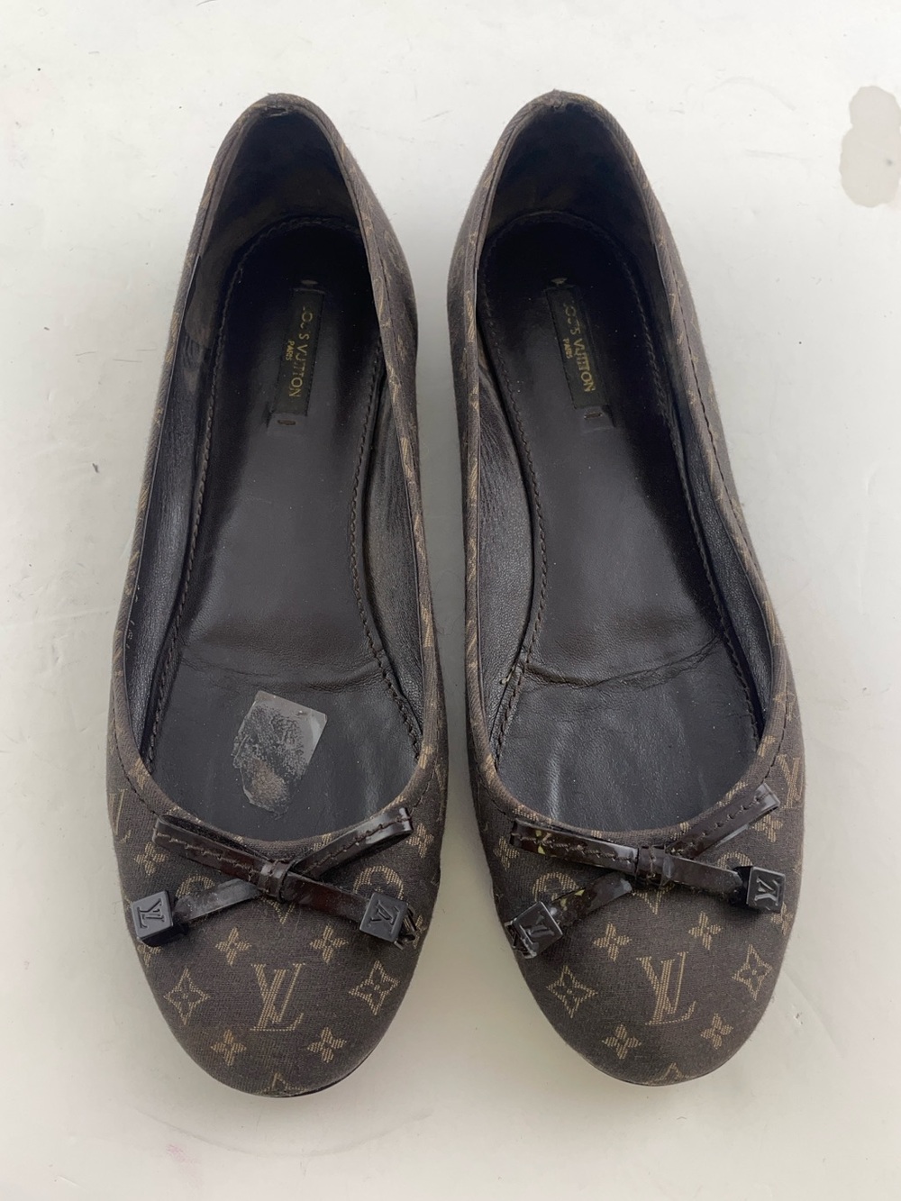 Louis Vuitton Monogram Canvas Ballet Flats in Dark Brown